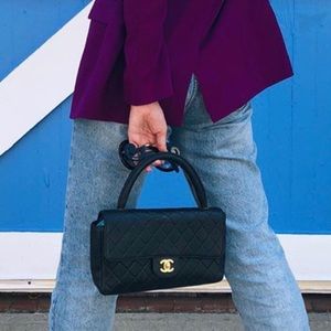 RARE Chanel Top Handle Flap Bag